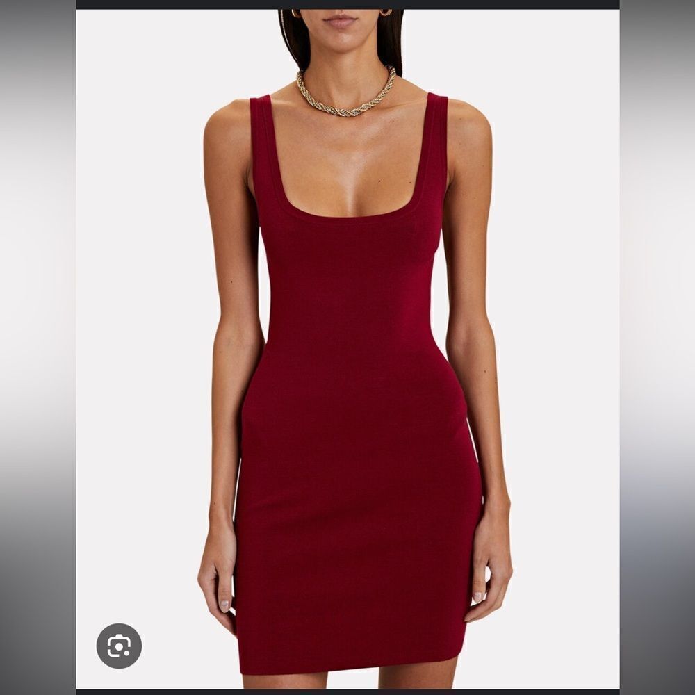 NEW L’Agence Hannah Knit Tank Dress Red Dahlia Small - Picture 10 of 10
